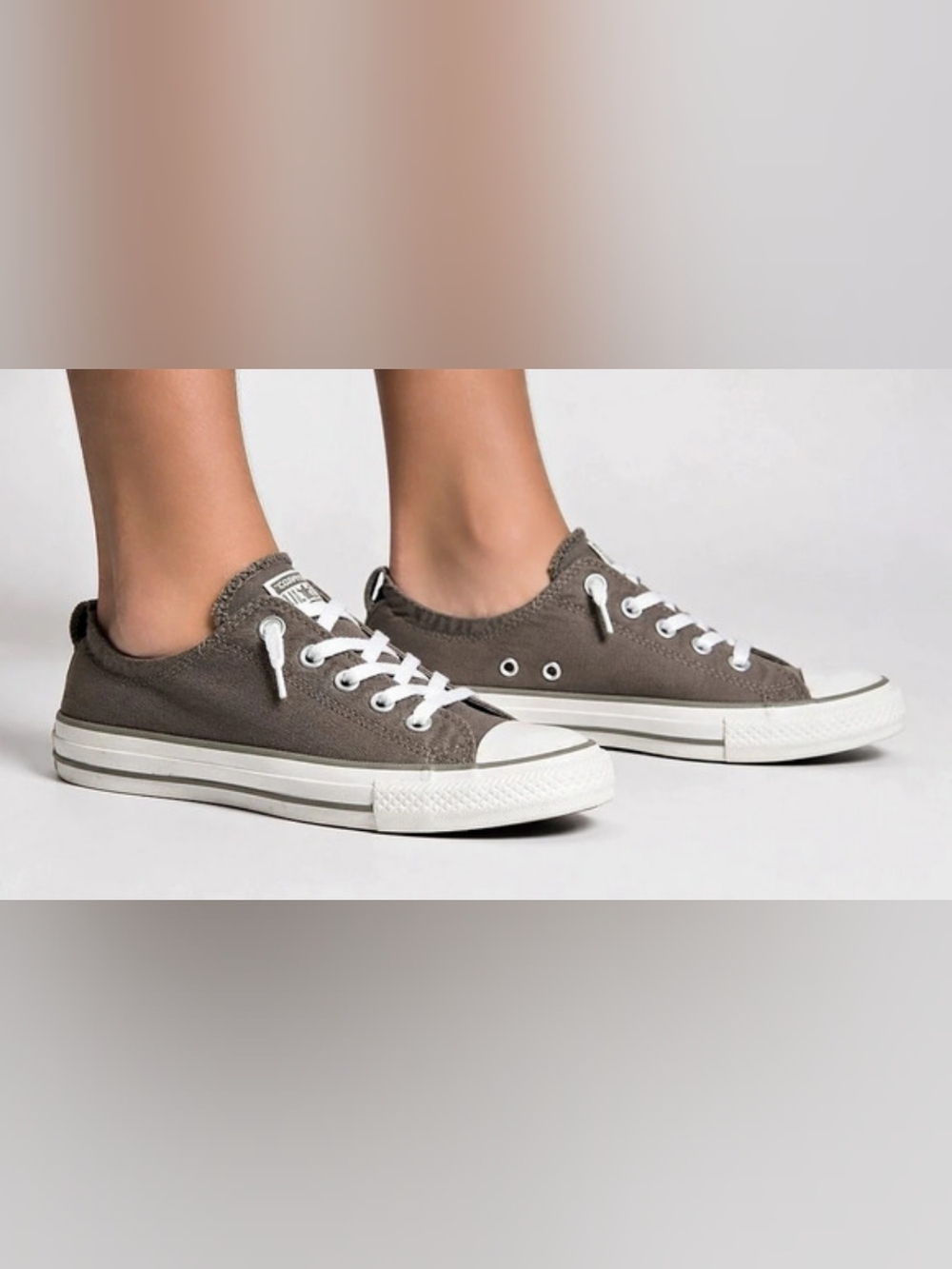 Converse Chuck Taylor All Star Shoreline Slip-On Sneakers Charcoal/Brown & White